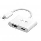 Мультиадаптер USB-C 2-в-1 (HDMI/PD), білий